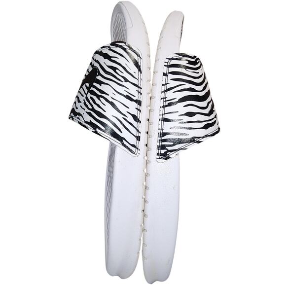 NIKE WOMENS BENASSI JDI FLIP FLOP SANDAL WHITE BLACK SIZE 8 - Picture 4 of 7